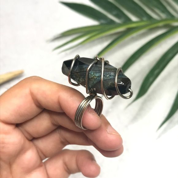 ALDO Granite Silver Wrapped Boho Maximalist Ring - Picture 6 of 6